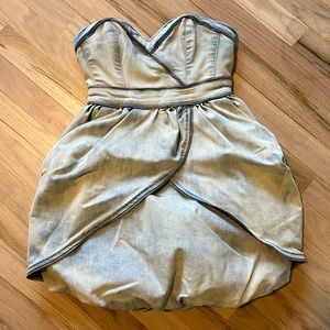 GUESS ‘Lubov’ Strapless Sweetheart Denim Bubble Dress | Acid Wash| Size 1